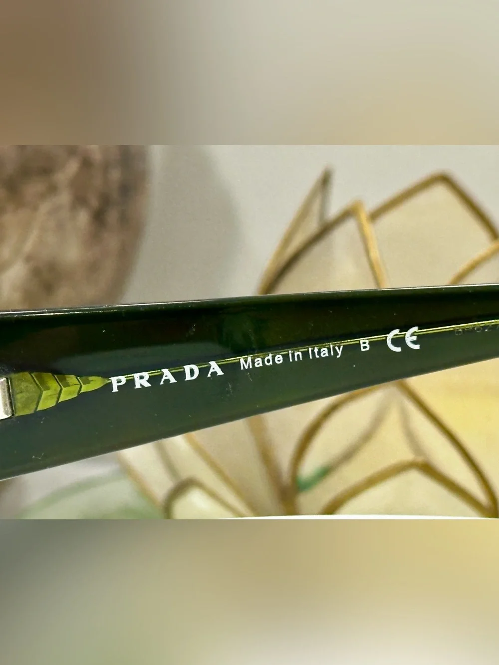 Prada Project Green Jeweled Rx Eyeglass Frames, 1 broken temple tip w/Prada Case